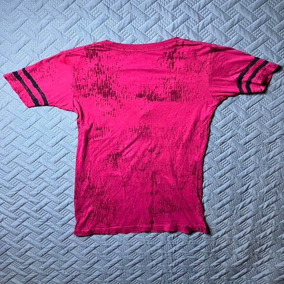 Affliction T-Shirt Y2K Small Crimson Embellish Rhinestone Wings Fleur de Lis Emo - Picture 4 of 9